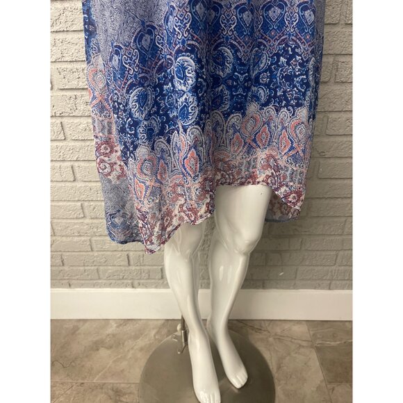 Almost Famous Women Multi Color Halter Dress With Gold Tone Hardware Size XL - Picture 6 of 9